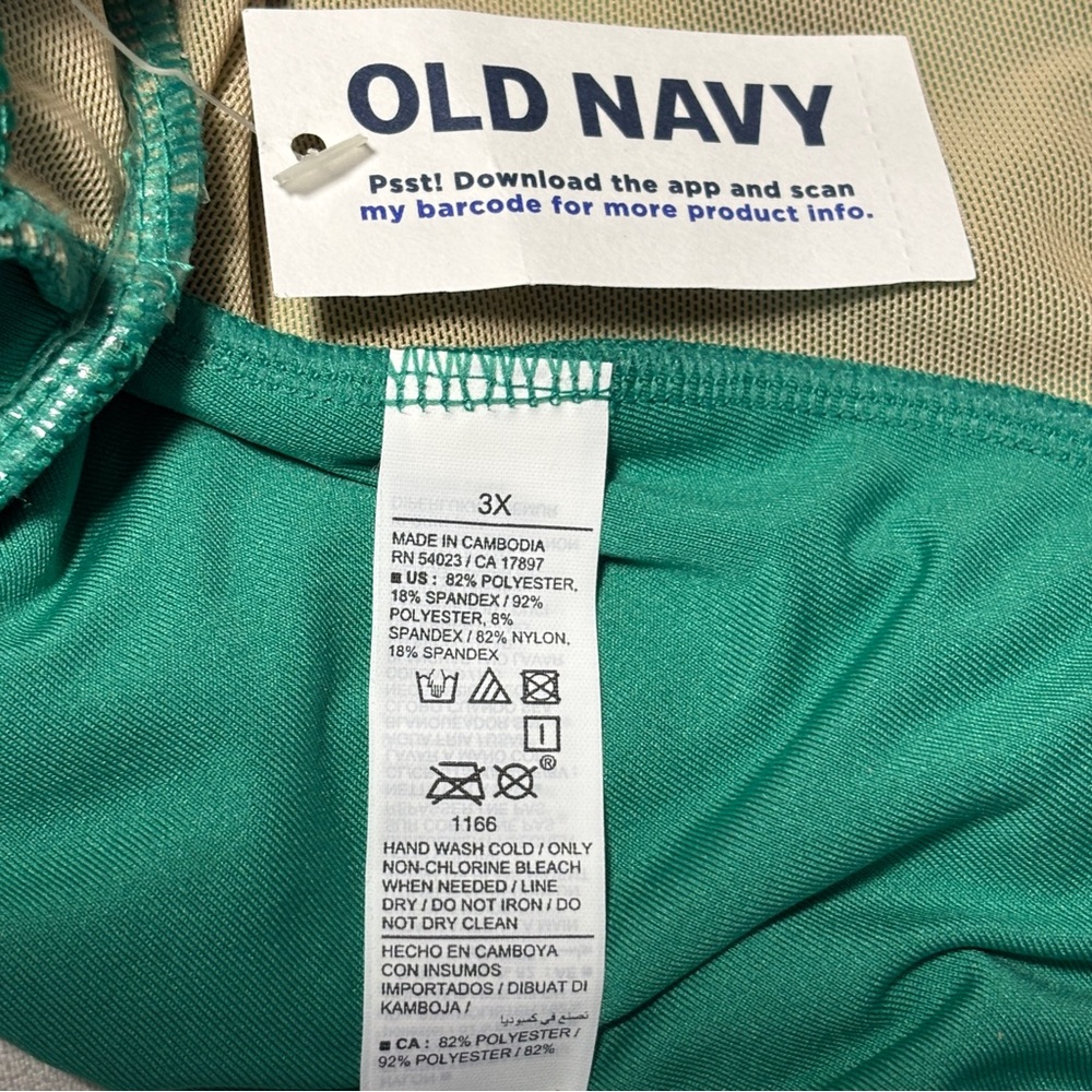 NWT Old Navy UPF Side-Tie Swimsuit Dress Beach Cruiser Green 3X Modest Skirted - Picture 10 of 12